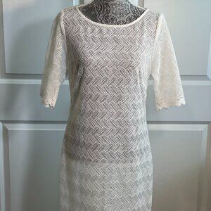 TRINA TURK 3/4 Sleeve Elegant White Dress Size 8